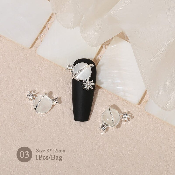 Butterfly Heart Pearly Alloy Nail Decoration