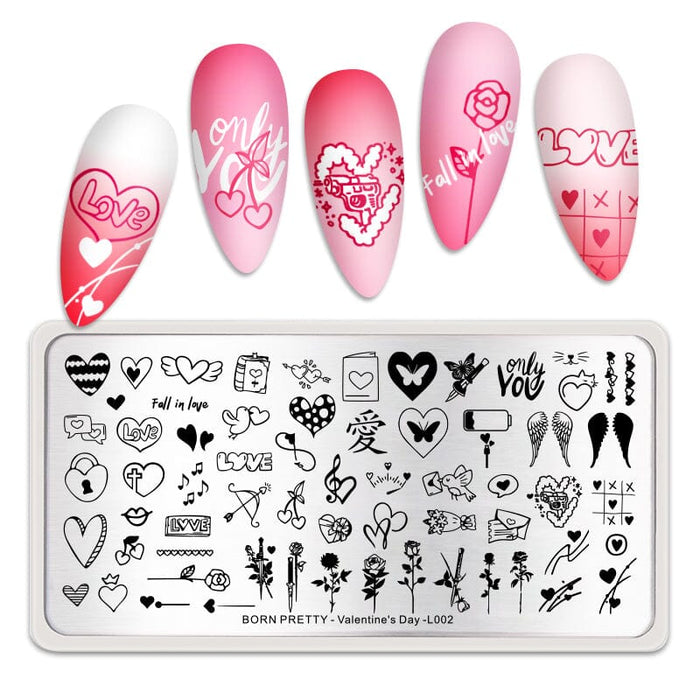 Nail Stamping Plate Valentine's Day-L002