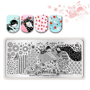 Nail Stamping Plate Mother's Day L001