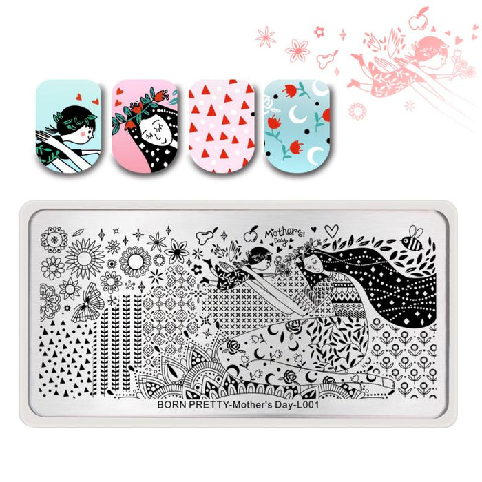 Nail Stamping Plate Mother's Day L001