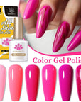 Pink 6 Colors Gel Polish Set 10ml