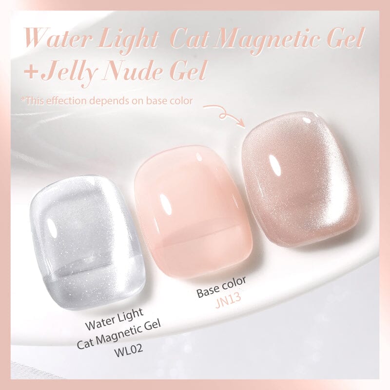 2pcs Set Water Light Cat Magnetic Gel & Jelly Nude Gel