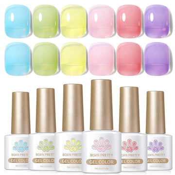 6 Colors Hey Candy Semi Jelly Gel Polish Set 7ml