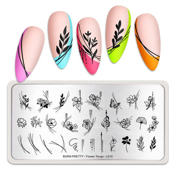 Nail Stamping Plate Flower Tango-L010