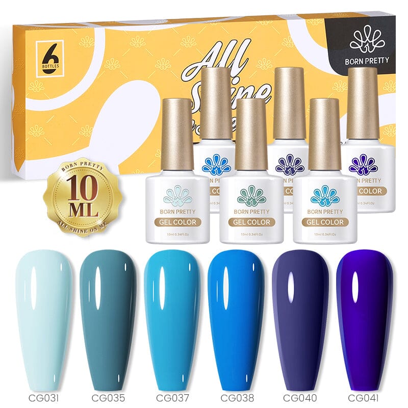 Blue 6 Colors Gel Polish Set 10ml