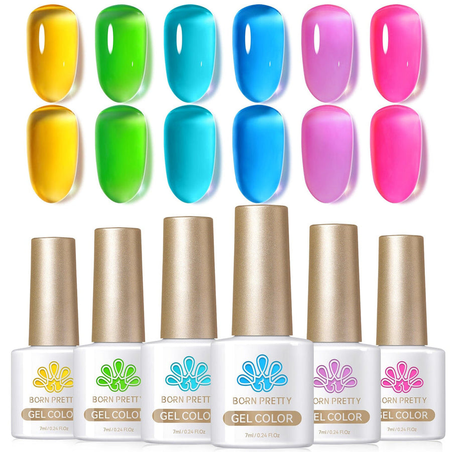 6 Colors Summer Soda Ice Jelly Gel Polish Set 7ml