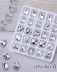 25pcs Mixed Shape Crystal Rhinestones Nail Art Decoration