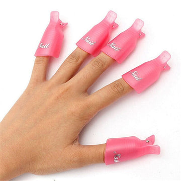 5pcs Pink Plastic Remover Nail Cap Clip