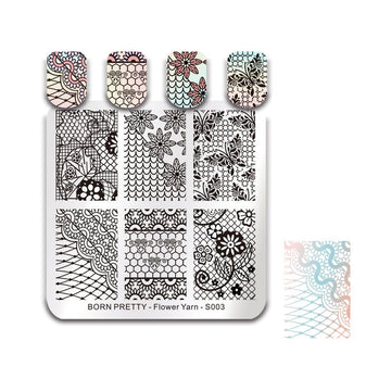 Nail Stamping Plate Flower Yarn-S003