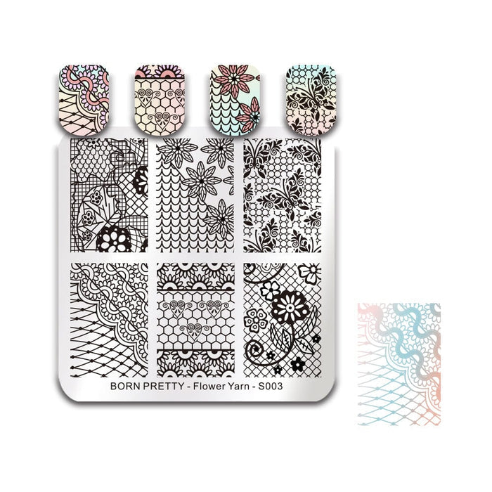 Nail Stamping Plate Flower Yarn-S003