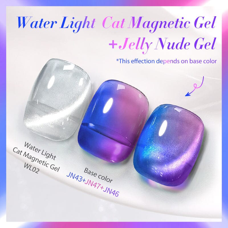 2pcs Set Water Light Cat Magnetic Gel & Jelly Nude Gel