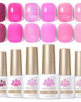 6 Colors Pink Muse Milky Jelly Gel Polish Set 7ml