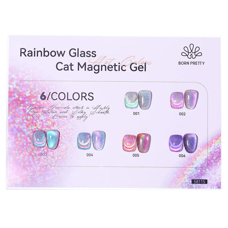 Color Chart Card for Rainbow Glass Cat Magnetic Gel