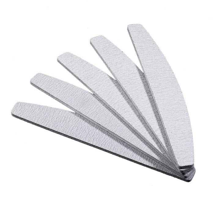 5pcs White Curved Nail Files 100/180