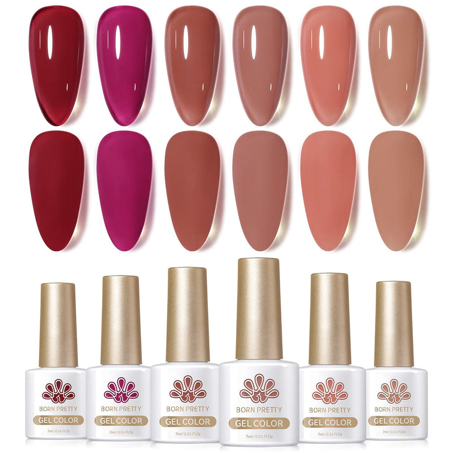 6 Colors Rose Garden Milky Jelly Gel Polish Set 7ml