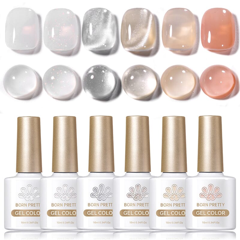 6 Colors Nude Milk Gel Polish Set 10ml