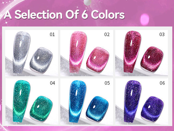 6 Colors Reflective Cat Magnetic Gel 7ml