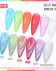 6 Colors Jelly Nude & Cat Magnetic Gel Polish Set #11 10ml