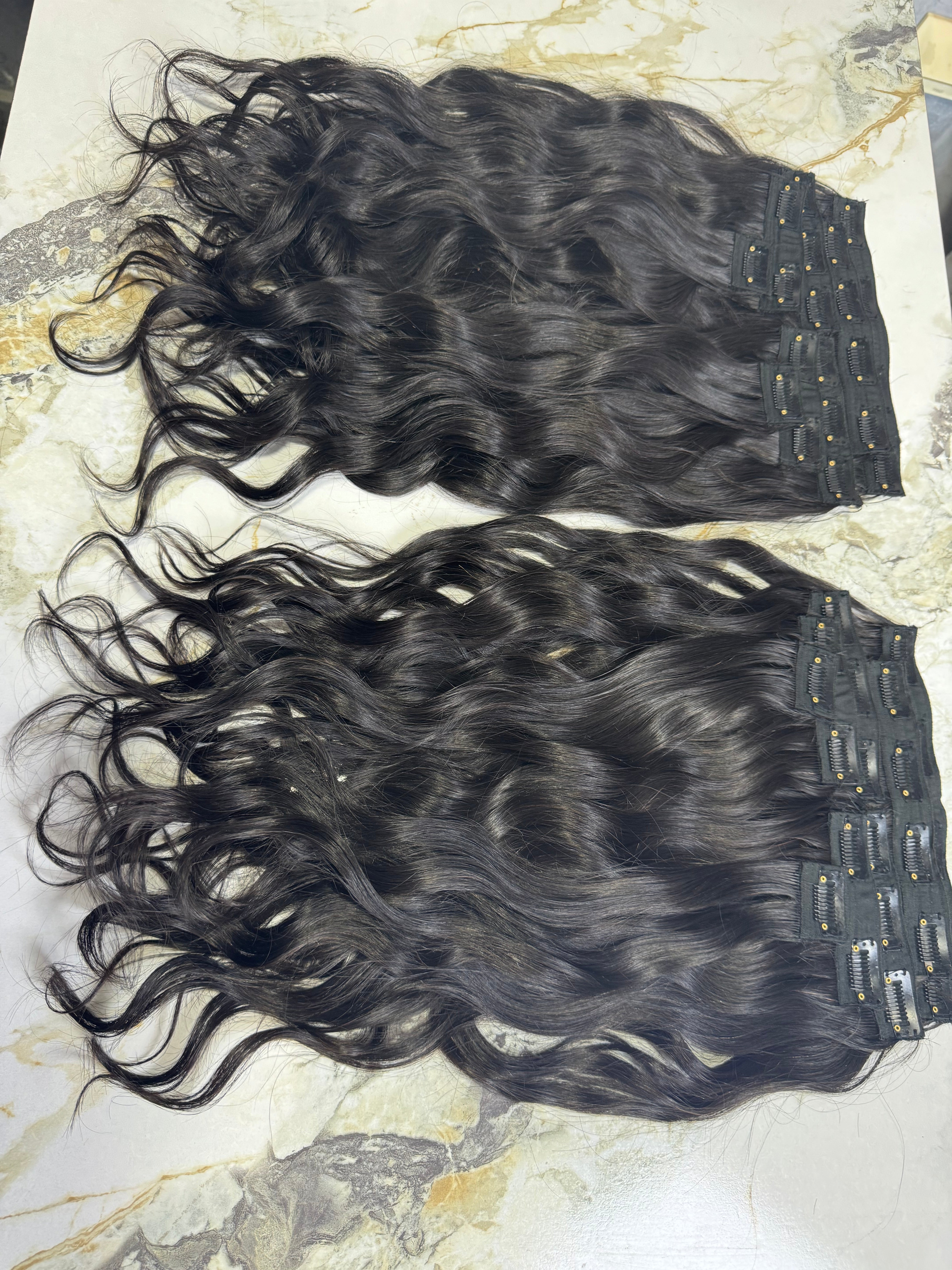 Indian Virgin Wavy Clip On Set