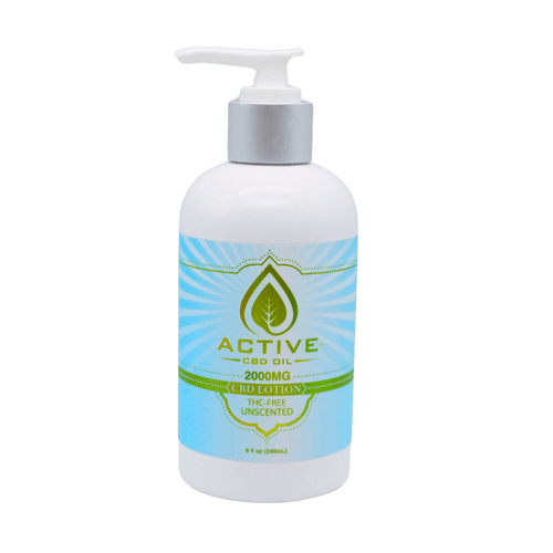 CBD Active Lotion - 2000mg - 8 oz, THC Free, unscented - Free Shipping