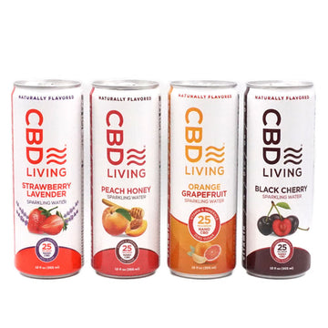 CBD Living Sparking Water  Mango Guava, Orange 25mg