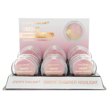 CITY COLOR Shimmer Ombre Highlight - Pink Opal Display Set, 12 Pieces - Free Shipping