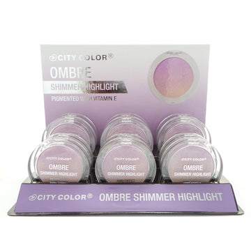 CITY COLOR Shimmer Ombre Highlight  - Amethyst Display Set, 12 Pieces - Free Shipping