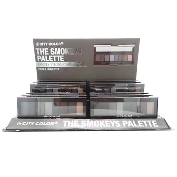 CITY COLOR The Smokeys Eyeshadow Palette Display Set, 12 Pieces - Free Shipping