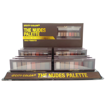 CITY COLOR The Nudes Eyeshadow Palette Display Set, 12 Pieces - Free Shipping