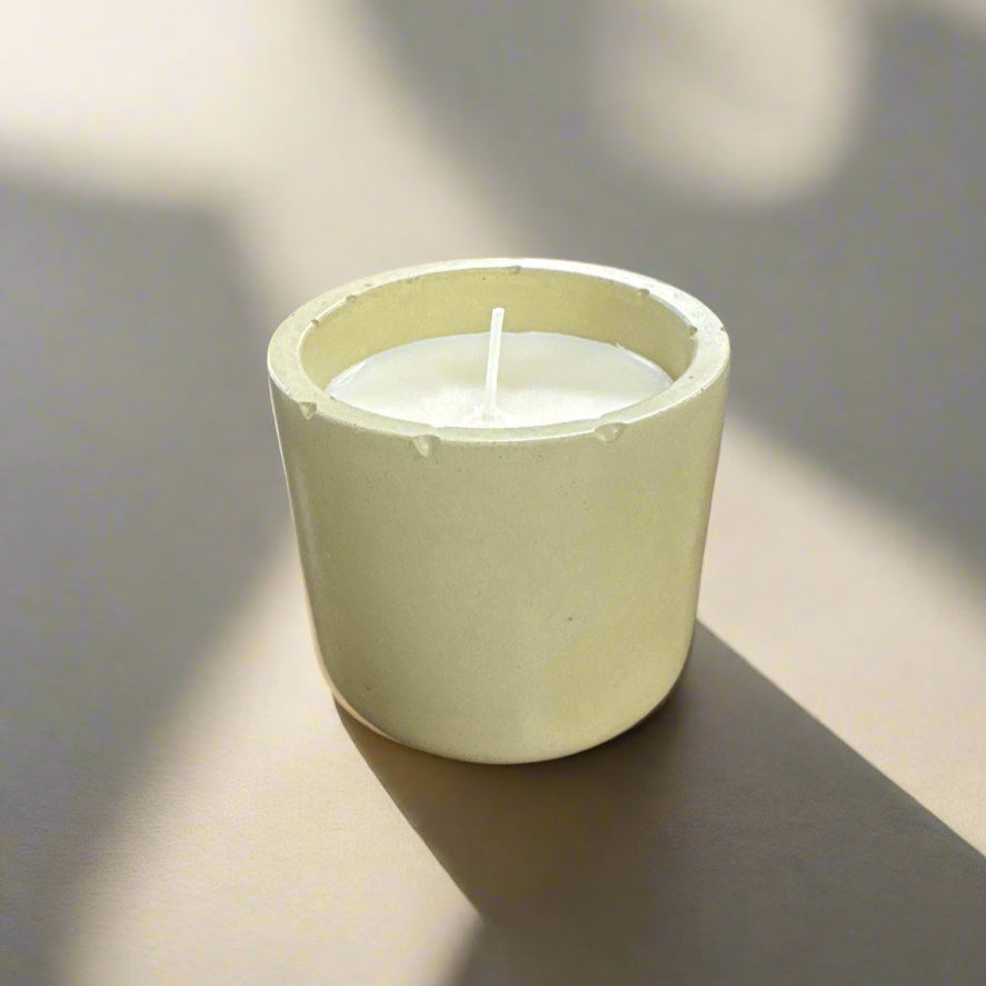 Smooth Candle Vessel (Medium) – Refillable 3 oz Handcrafted Concrete Candle