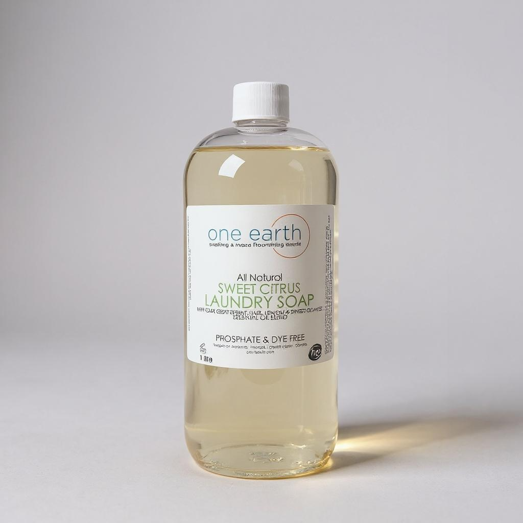 All Natural Laundry Soap – Super Concentrated, Baby-Safe, Citrus Scent, Gentle & Biodegradable (32 oz / 1L)