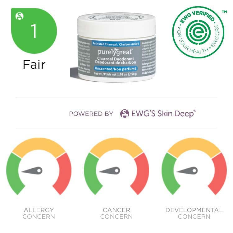 Unscented Charcoal Natural Deodorant - Aluminum Free