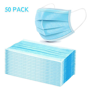 Disposable Protective Face Mask - Pack of 50 - Free Shipping