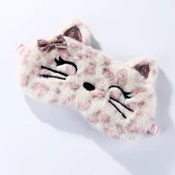 Fluffy Plush Sleeping Eye Cover – Soft Cute Animal Blindfold Mask, Lightweight & Breathable Sleep Mask