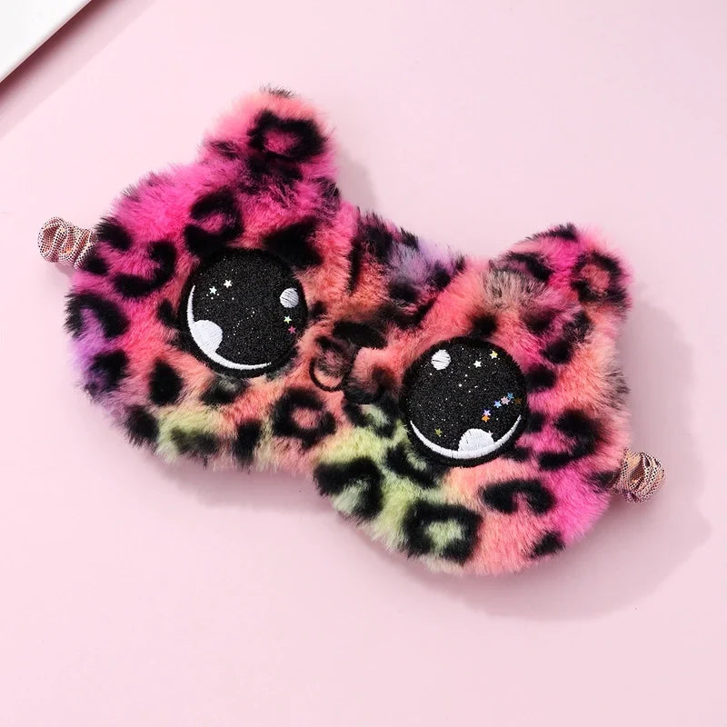 Fluffy Plush Sleeping Eye Cover – Soft Cute Animal Blindfold Mask, Lightweight & Breathable Sleep Mask