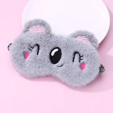 Fluffy Plush Sleeping Eye Cover – Soft Cute Animal Blindfold Mask, Lightweight & Breathable Sleep Mask