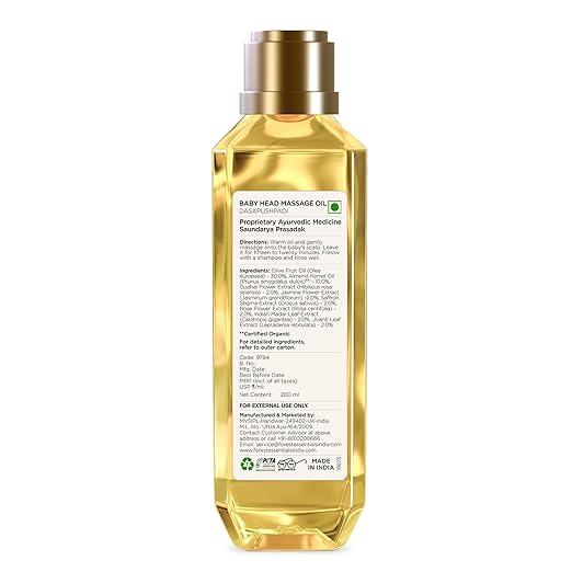 Forest Essentials Baby Head Massage Oil Dasapushpadi