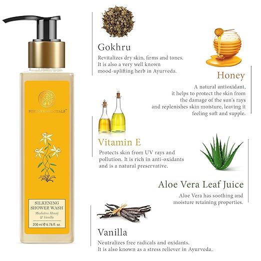 Forest Essentials Silkening Shower Wash Mashobra Honey & Vanilla