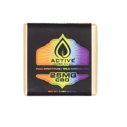 CBD Chocolate- Full Spectrum, Milk Chocolate 25mg  2mg of THC, Gluten Free - Free Shipping