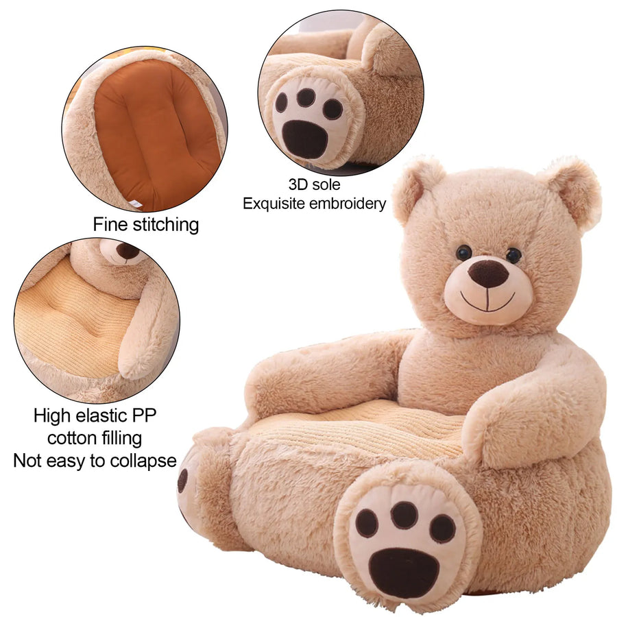 New Lovely Cartoon Kids Sofa Chair Plush Toy Seat Baby Nest Sleeping Bed Adult Pillow Cushion Stuffed Cute Bear Doll