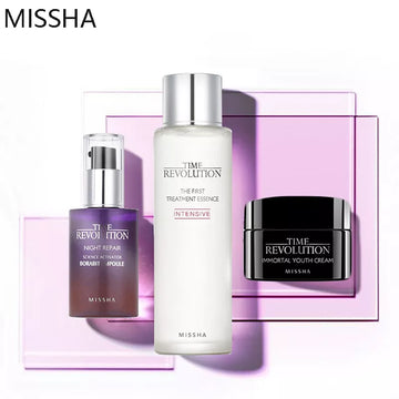 MISSHA Time Revolution Immortal Youth Cream 25ml Night Repair Probio Ampoule 40ml The First Treatment Essence 125ml Facial Firm