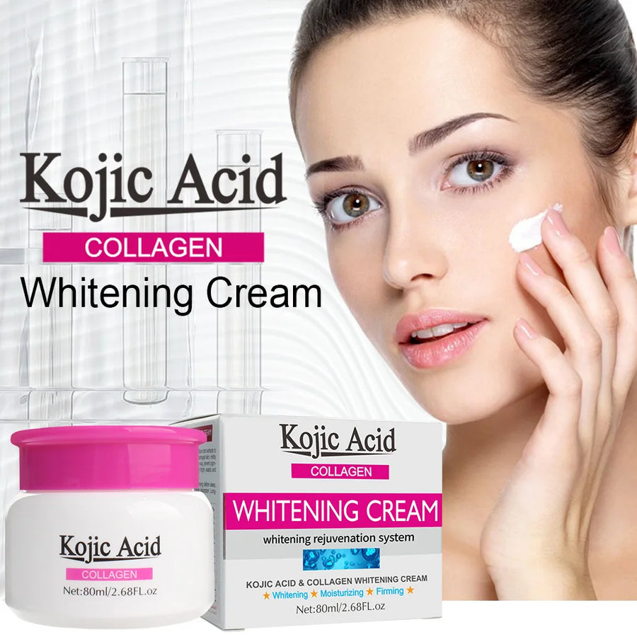 Kojic Acid Firming Face Cream+Facial Soap+Face Serum Lifting Neck Skin Care Set