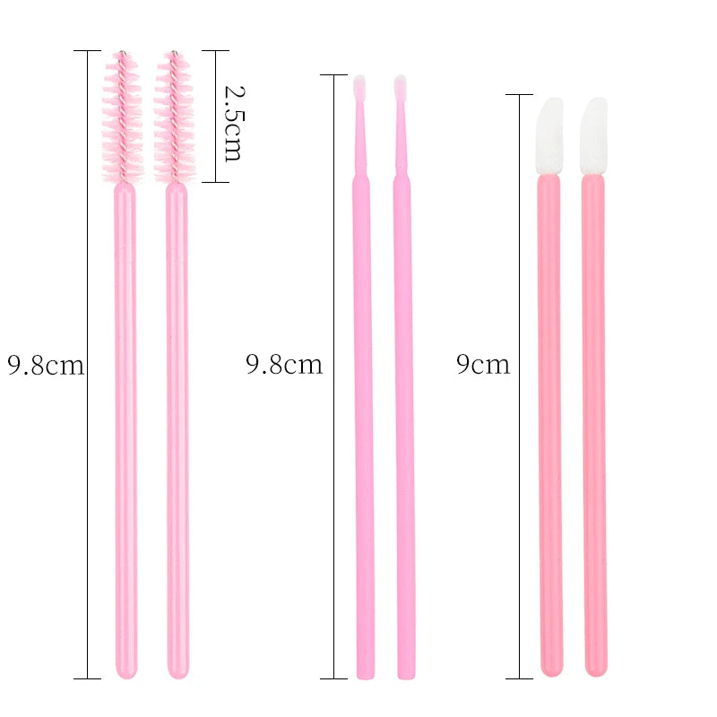 Skin Help Zone Disposable Crystal Brushes Set Eyelash Lip Microbrush