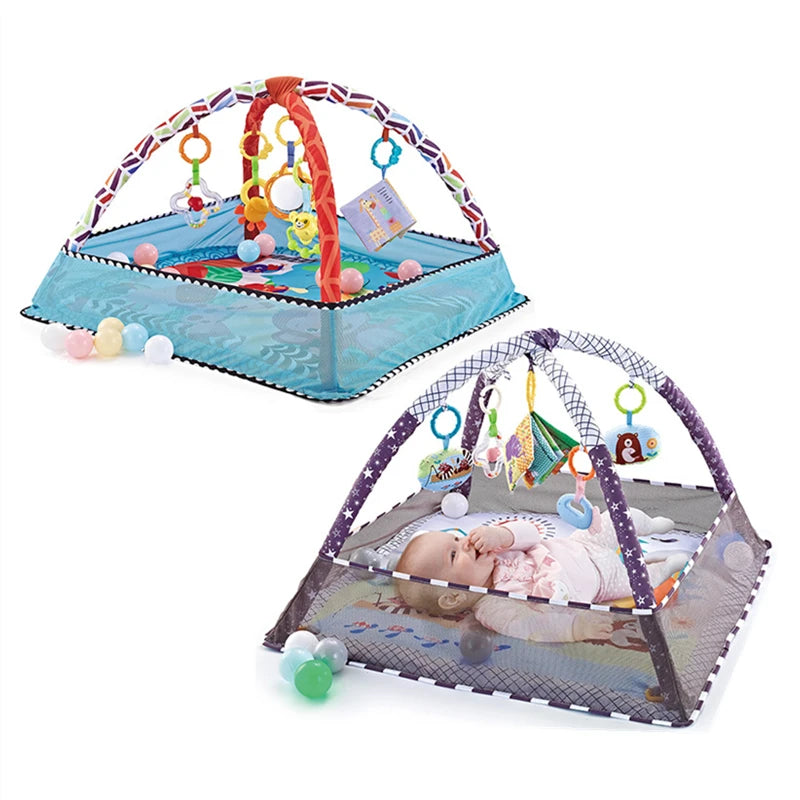 Baby Fitness Frame Crawling Game Blanket: Multifunctional Educational Mat with Fence, Infant Rug for Enlightenment Toys