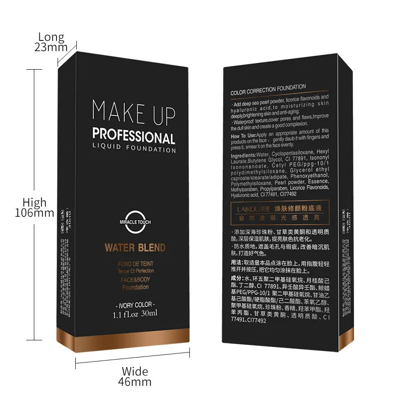 Face Foundation Cream Waterproof Long-lasting Concealer Liquid Professional  Matte  Makeup