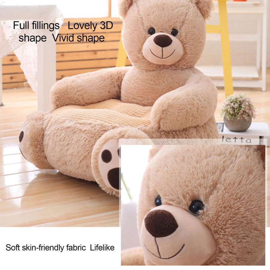 New Lovely Cartoon Kids Sofa Chair Plush Toy Seat Baby Nest Sleeping Bed Adult Pillow Cushion Stuffed Cute Bear Doll