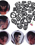 New Hair Tattoo Template Hair Trimmer Carved Coloring Cool Hairstyling Tool 25PCS