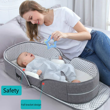 Breathable Portable Baby Bed Crib: Multi-Function Travel Mosquito Nest for Newborns, Cribs Bassinet Bumper