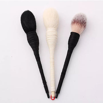 Flat Goat Rattan Brushes Professional Foundation Blush Loose Powder Contour Brushes