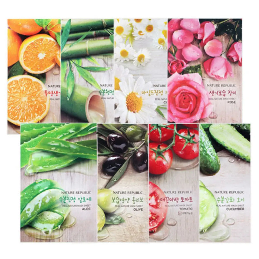 Nature Republic Real Mask Sheet Facial Acne Treatment Whitening  10pcs